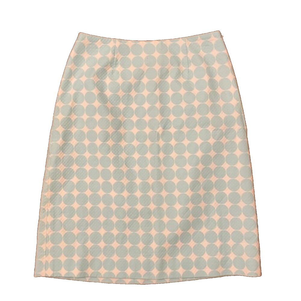 Doncaster Pencil Skirt Womens Size 2 Cotton Blue Polka Dot
